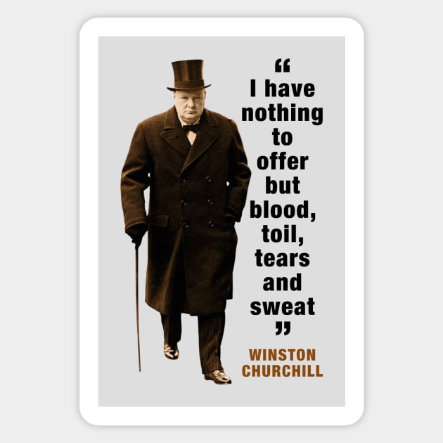 Winston Churchill Quotes: I Have Nothing To Offer But Blood, Toil, Tears And Sweat Sticker by PLAYDIGITAL2020